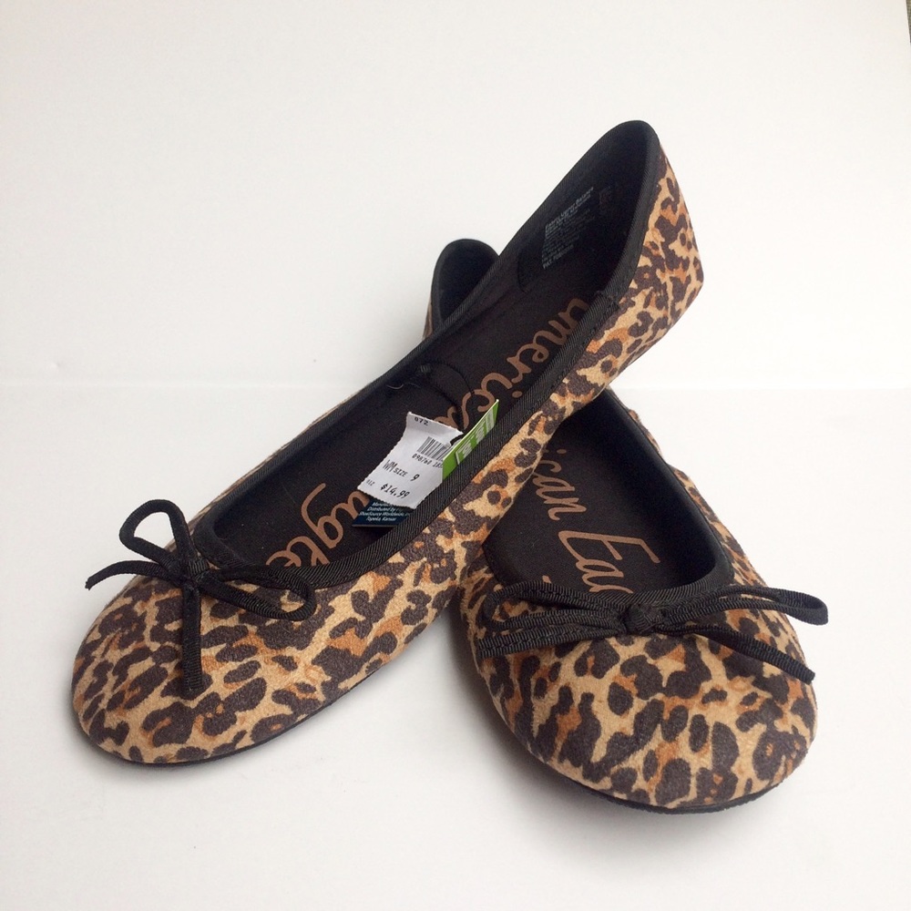 NWT Leopard Bow Ballet Flats size 9
