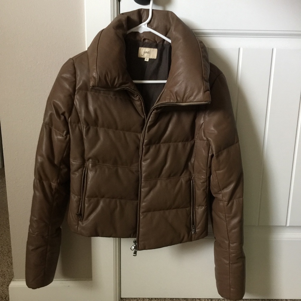June Leather Puffer Jacket