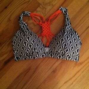 Crocheted back swim suit top