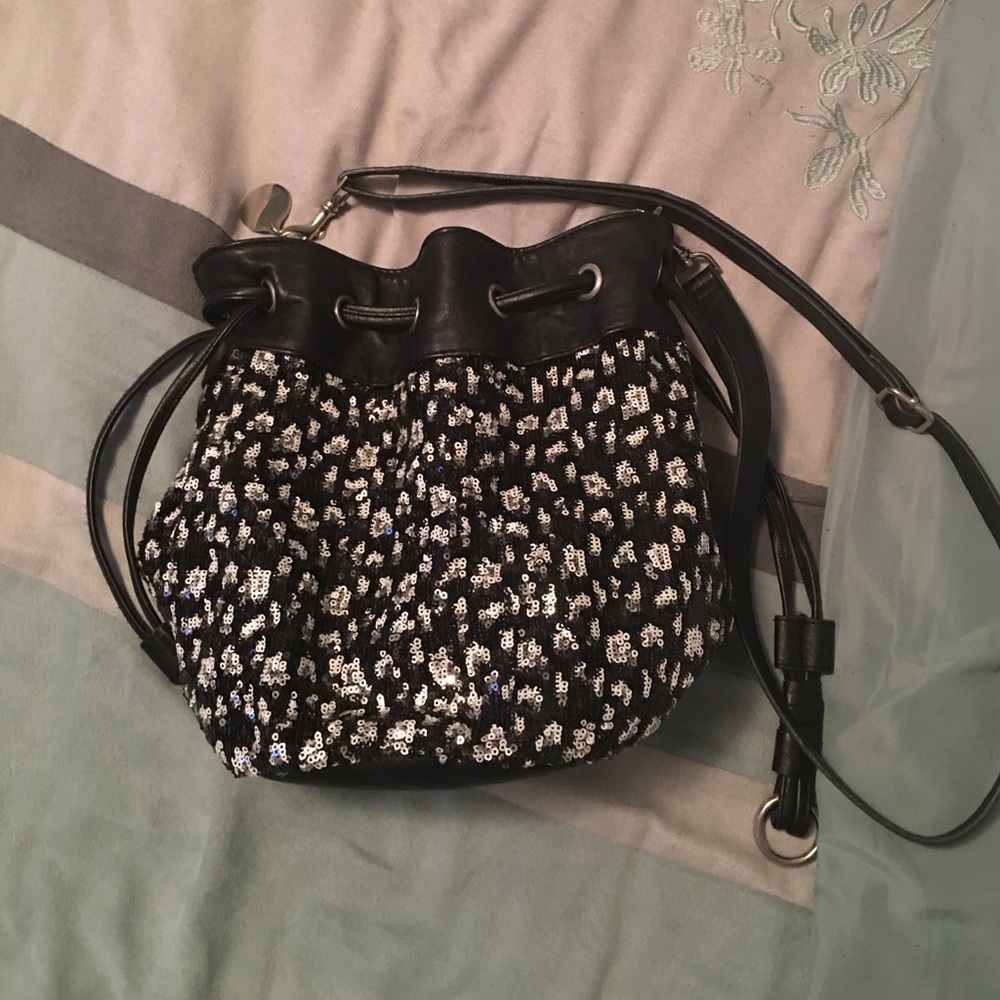 Black and Silver sequined purse