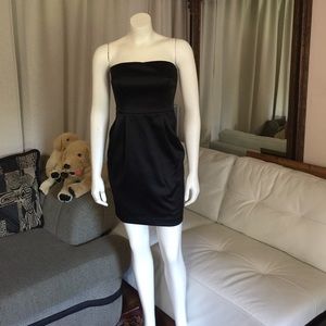Black Satin Cocktail Dress from Express