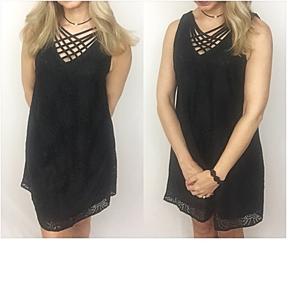 Lovely Lined Lace LBD Tunic Slip Dress SM - Picture 4 of 4
