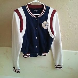 Red white & blue letteman jacket
