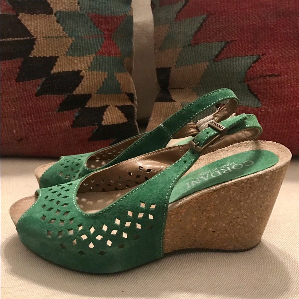Cordani green suede wedges - size 37