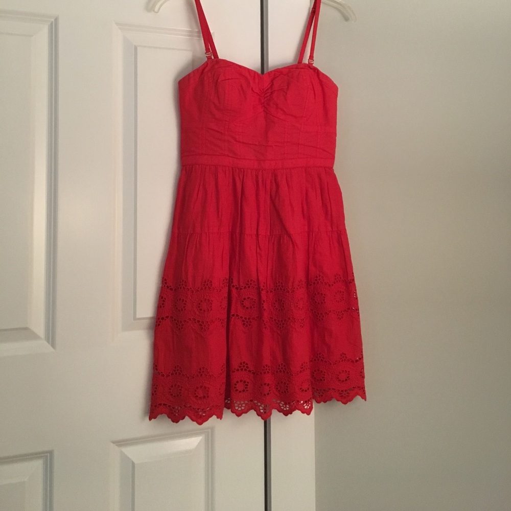 Coral eyelet sundress