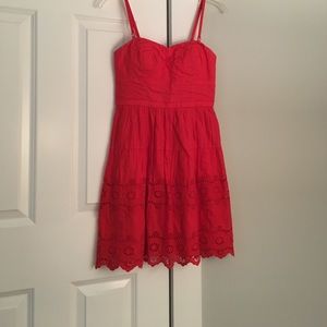 Coral eyelet sundress