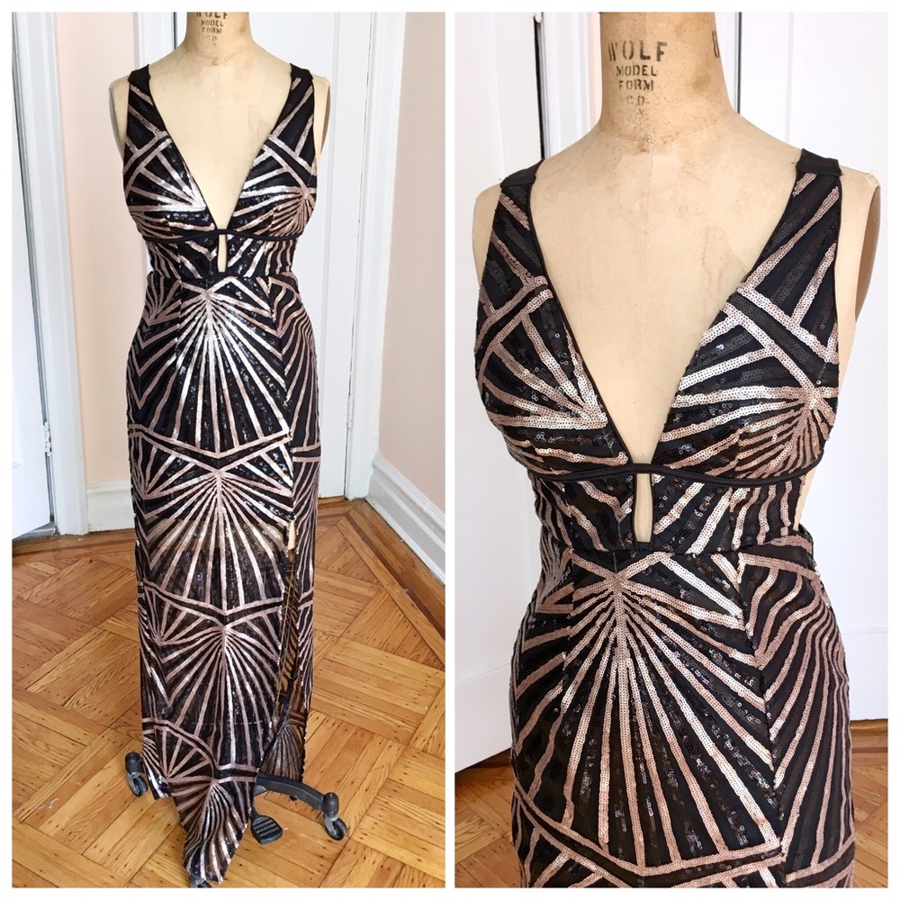 🆕LAST ONE Sequin adorned cutout maxi gown