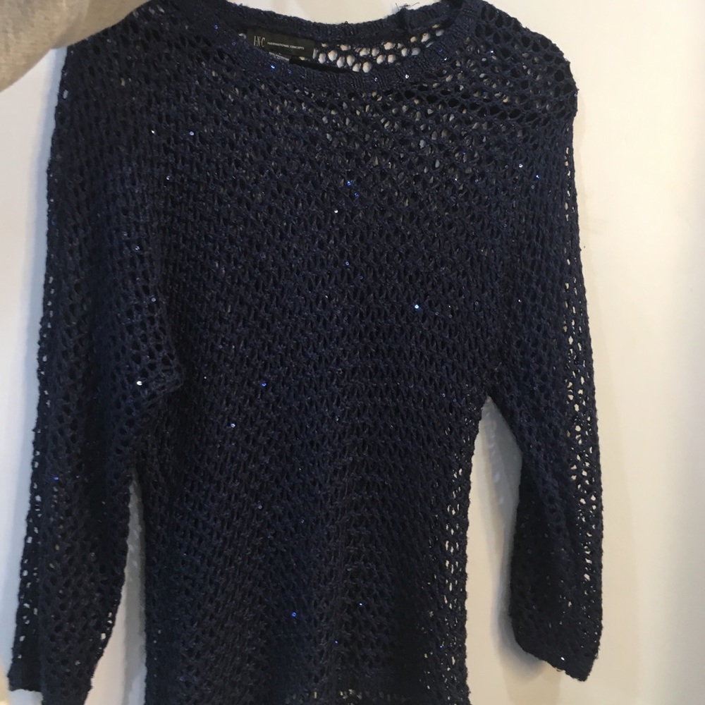 Knit sweatshirt in blue with sequence