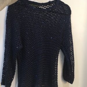 Knit sweatshirt in blue with sequence