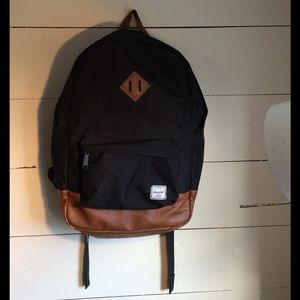 Black and brown Herschel Backpack