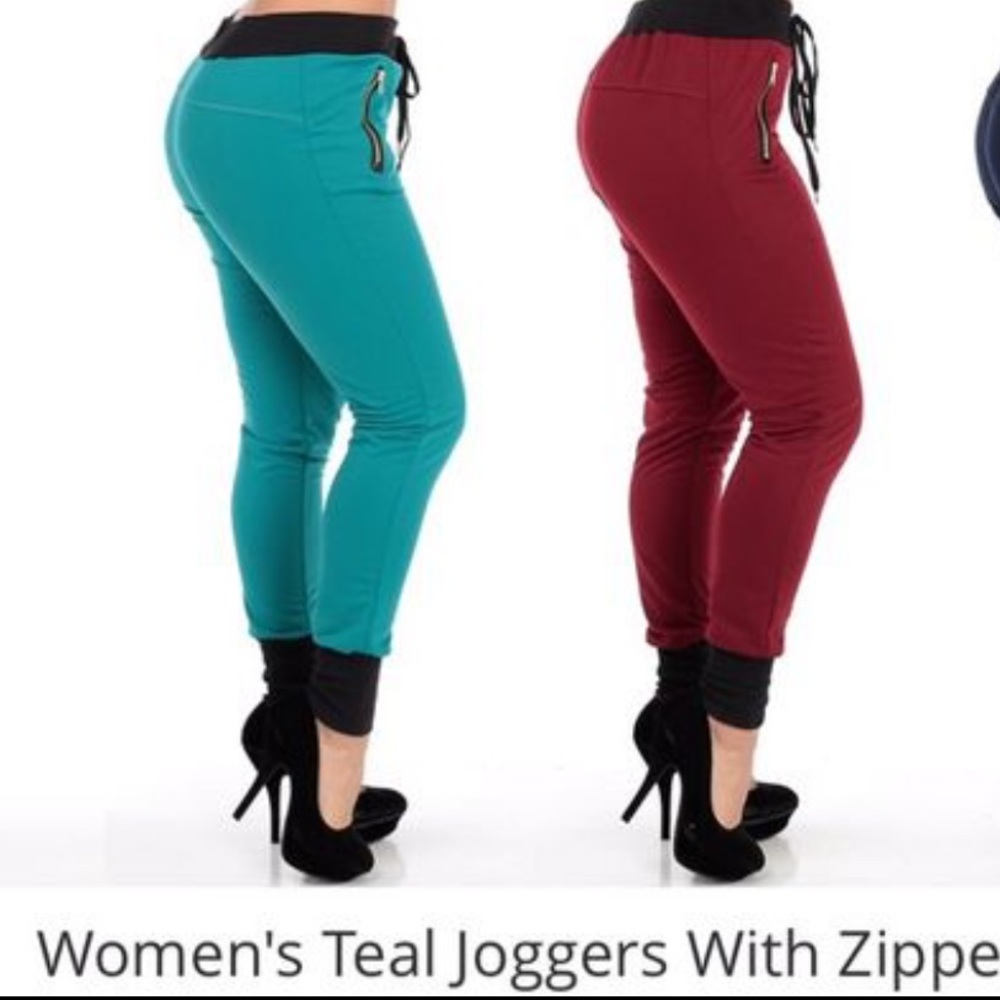 Teal jogger pants