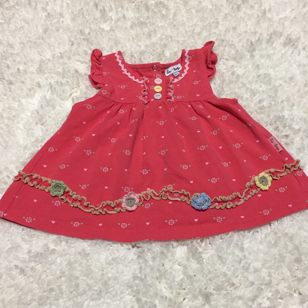 Le Top Infant Girls Pink Floral Top Size 6 months