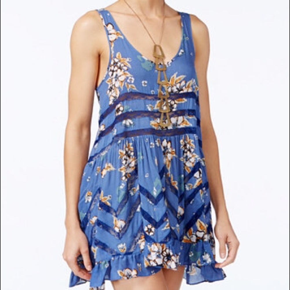 Free People floral Trapeze Slip sundress