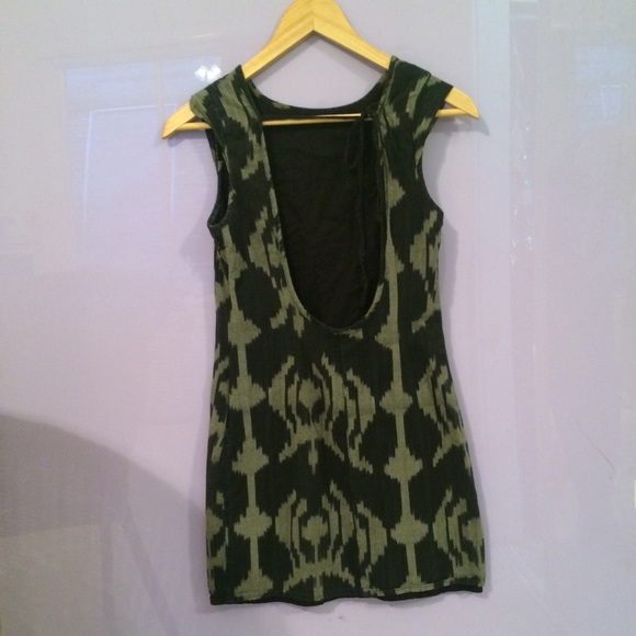 Green and Black Mini Dress - Picture 4 of 4