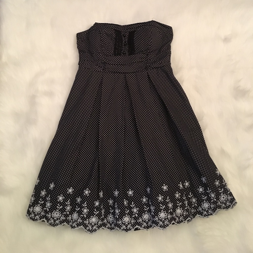 Strapless polka dot dress