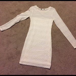 White fitted lace dress