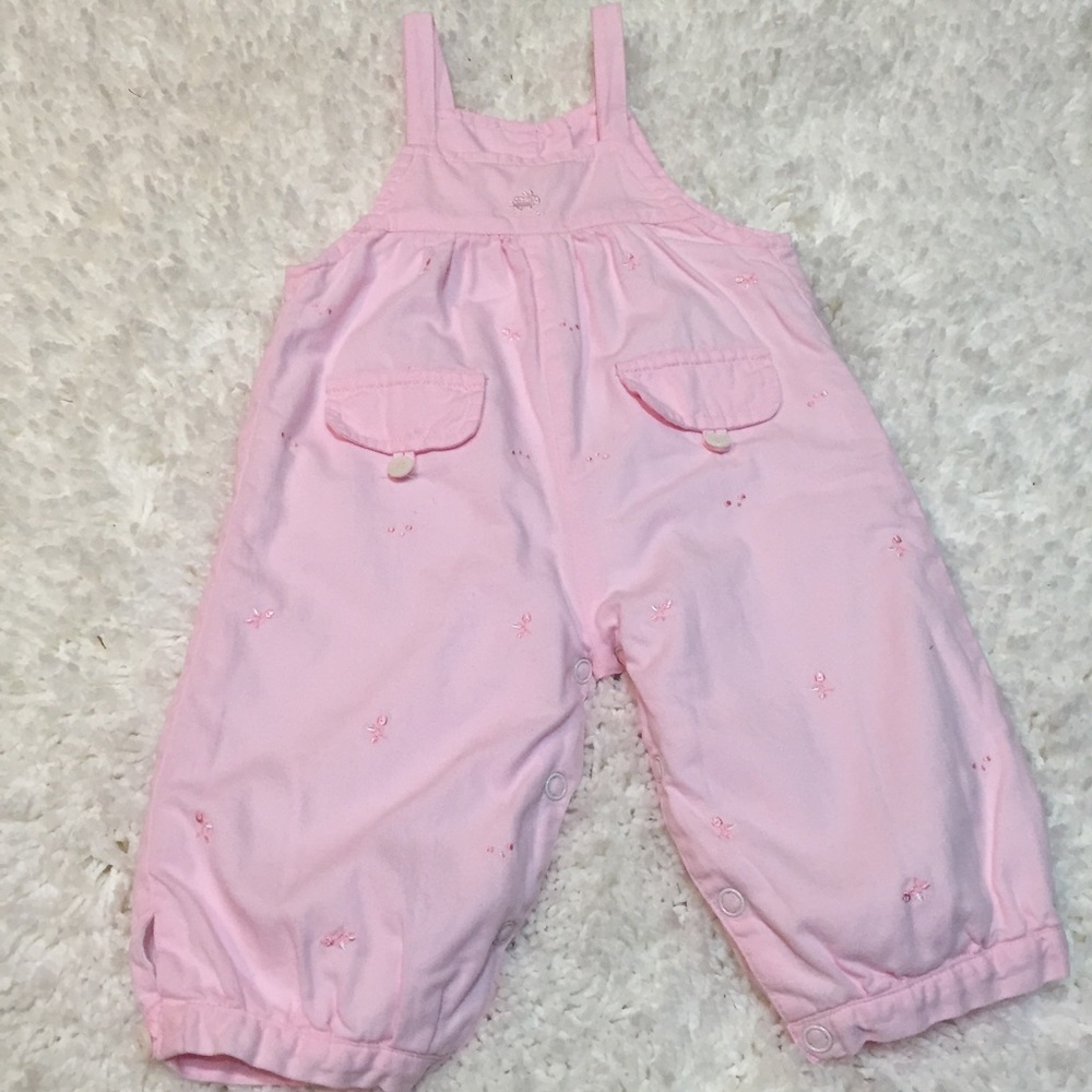 BabyCottons Infant Girls Pink Overalls 6 months