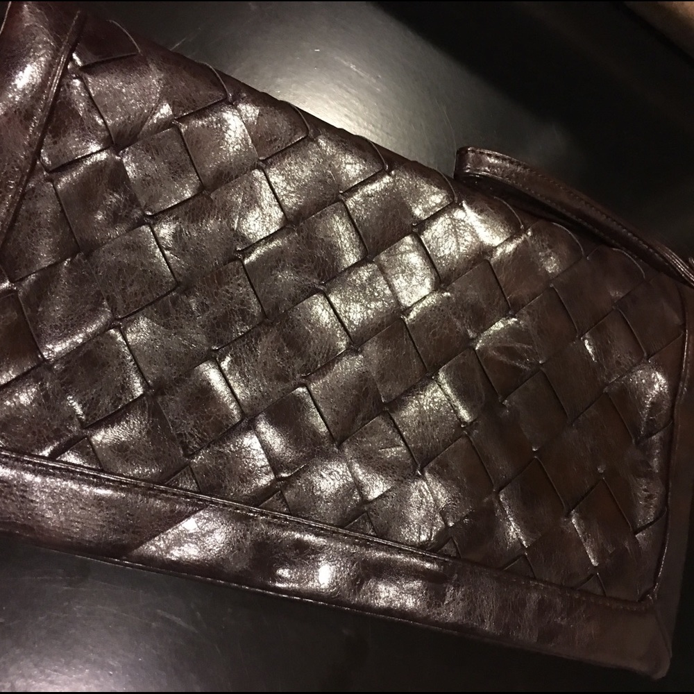 Brown clutch bag