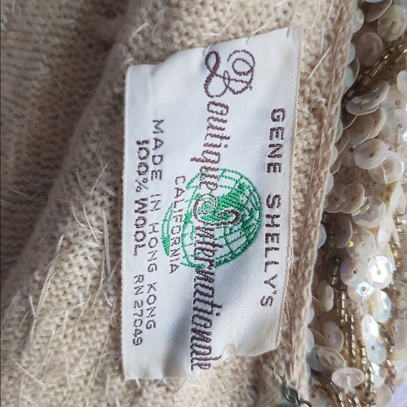 Authentic Gene Shelly sequin knit wool gown - Picture 2 of 5