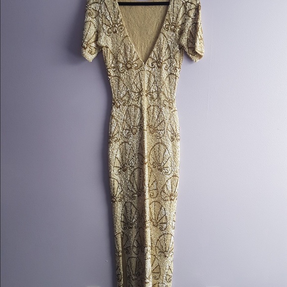 Authentic Gene Shelly sequin knit wool gown - Picture 4 of 5