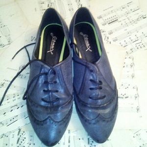 Gray  Faux-Leather Brogues from GoMax