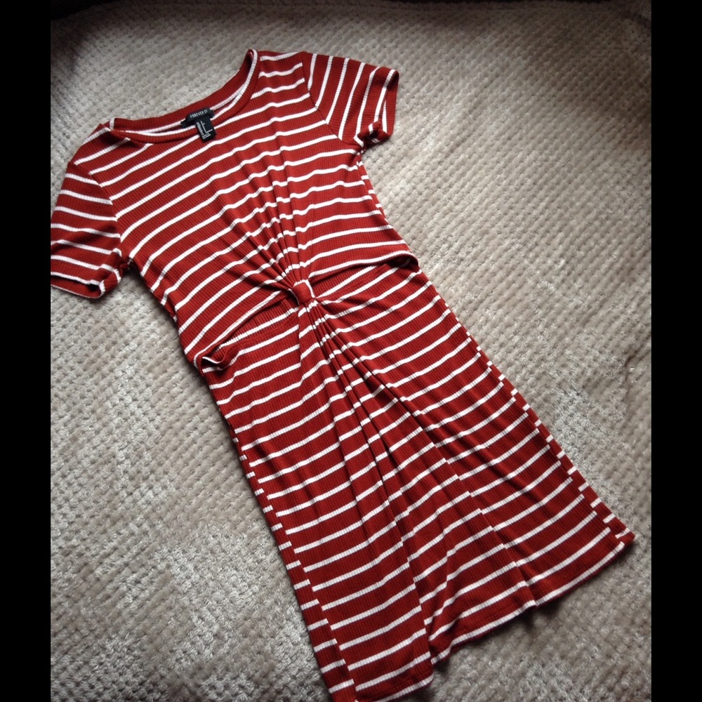 Red & White Striped Forever 21 Dress Size Small