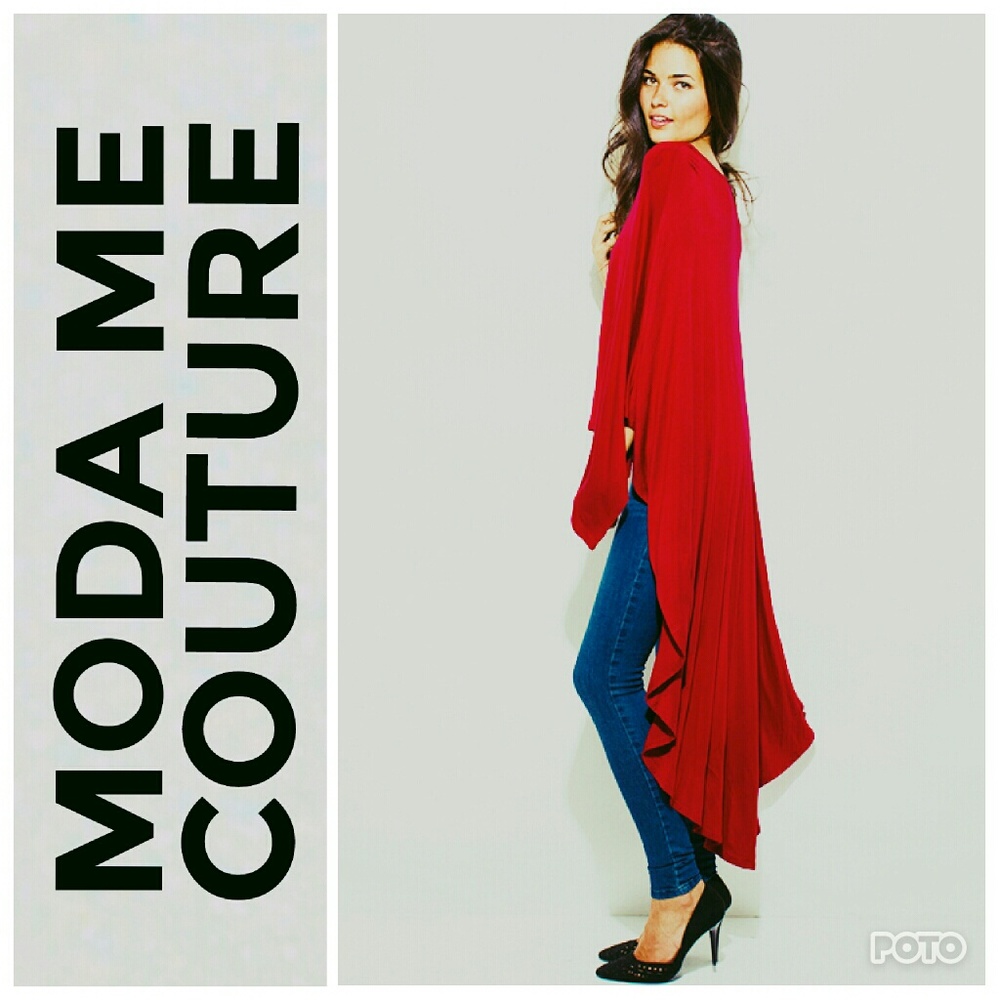 'MAYA' SASSY HIGH LOW PONCHO TOP - Picture 3 of 4