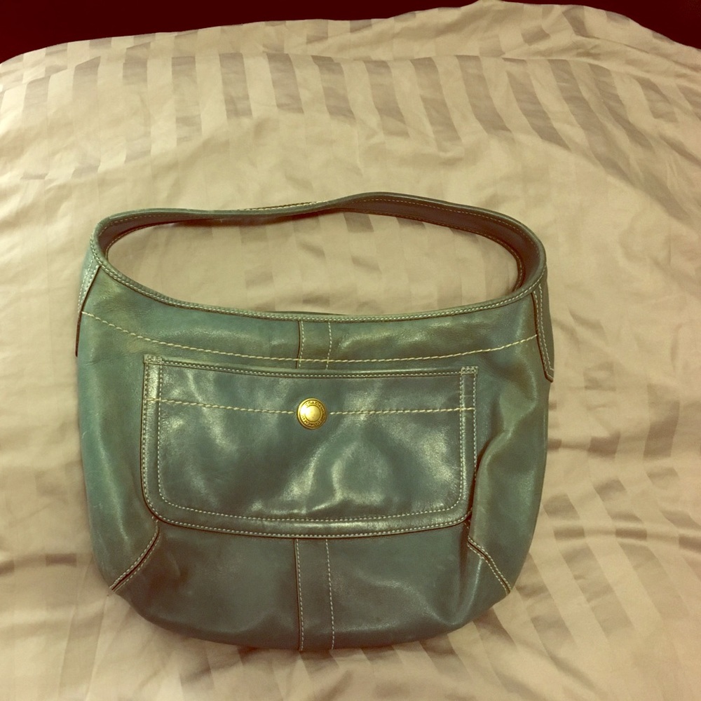 COACH Teal Leather Purse