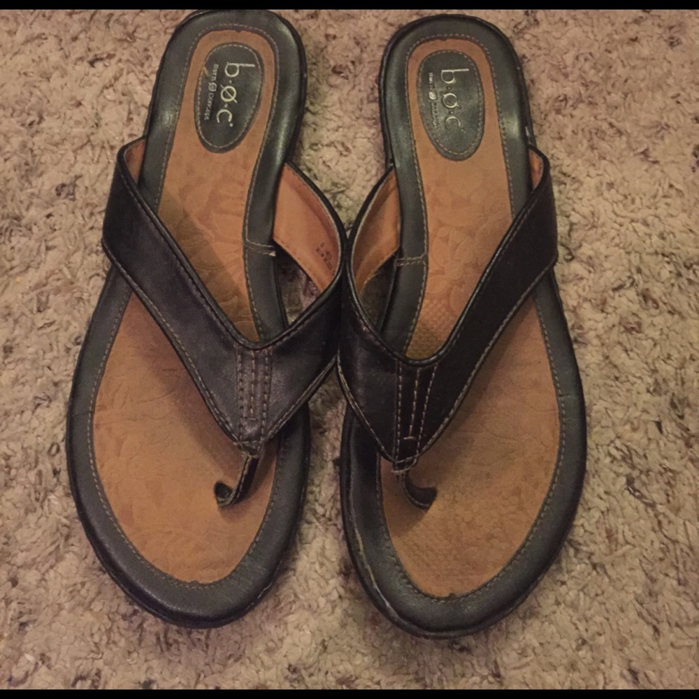 B.O.C. brown flip flops