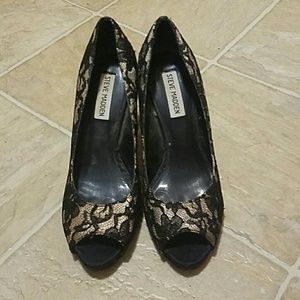 Steve Madden Lace Peep Toe Heels