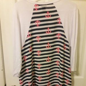 Nautical Hi Low 3/4 sleeve T / cover