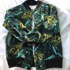 Jungle leaves bomber jacket unisex