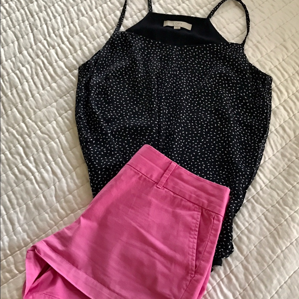 Navy lined cami top