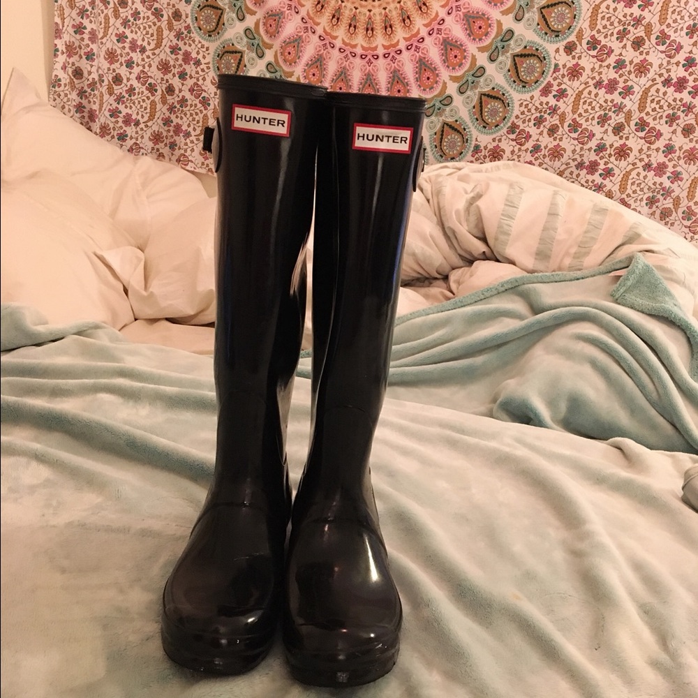 Hunter Rainboots- shiny black