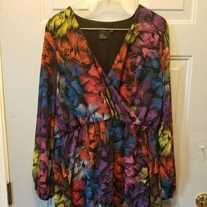 ASOS Curve feather print dress