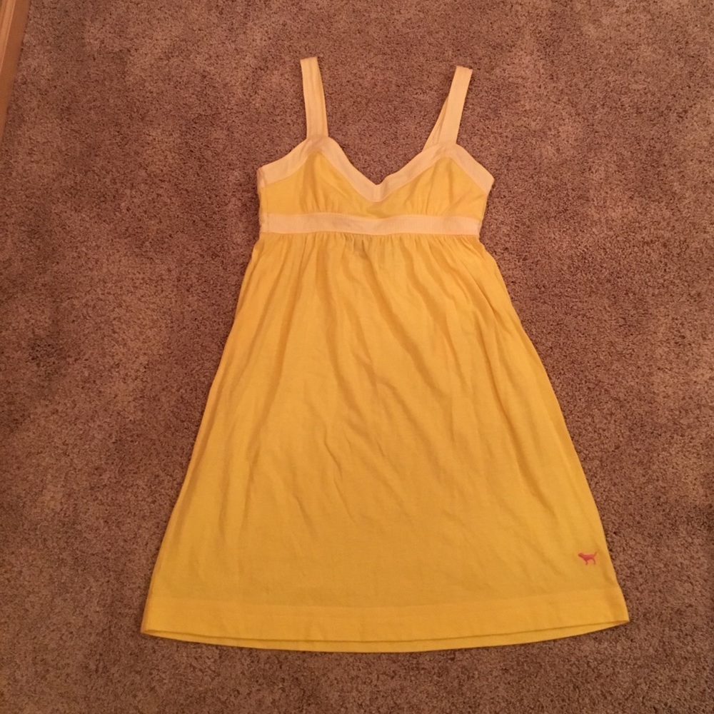 NEW VS PINK yellow bow-back a-line dress in XSmall