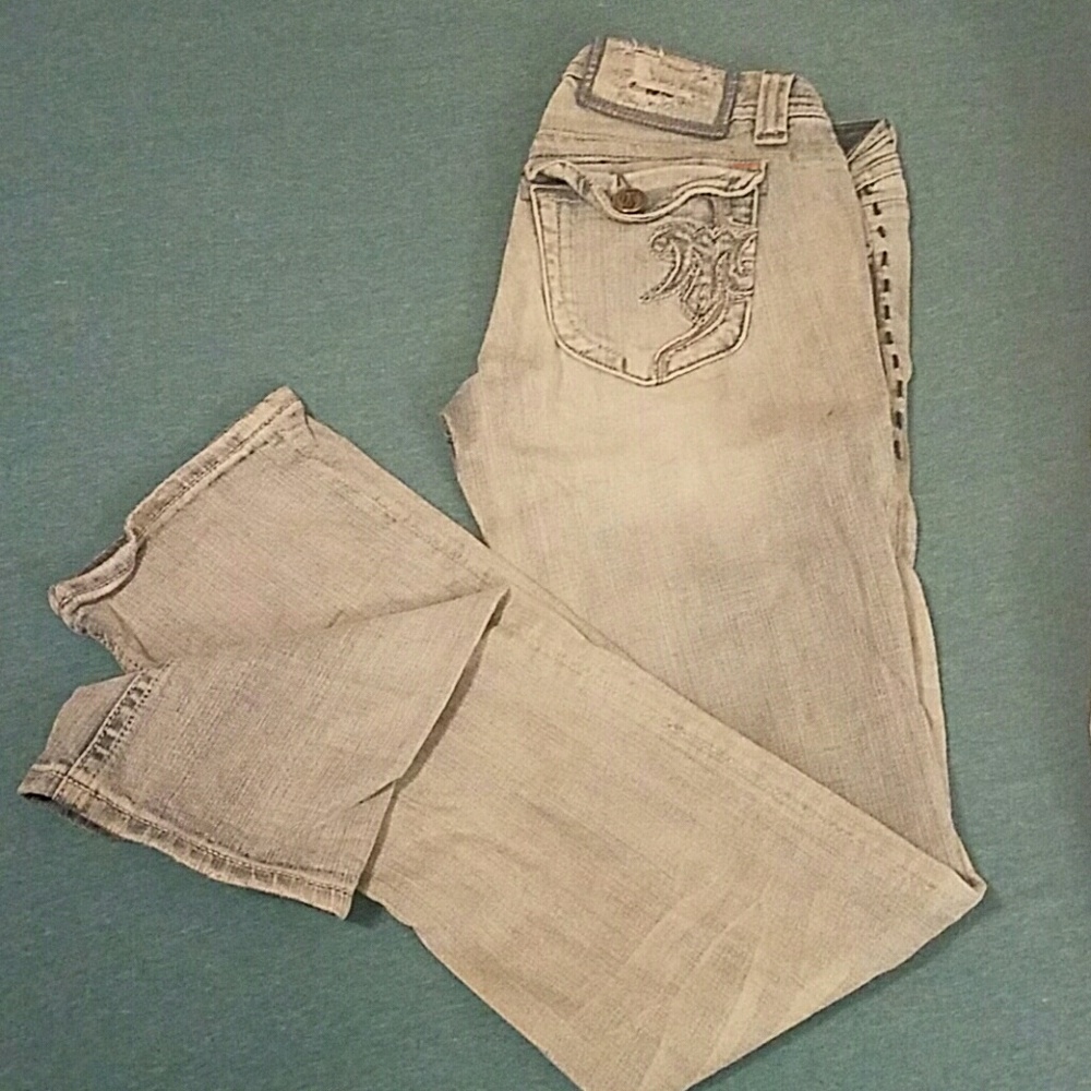 Mek white washed denim jeans