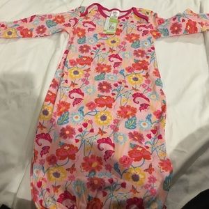 Zutano pink floral sleeping gown.