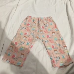 Zutano pink owl print knit pants.