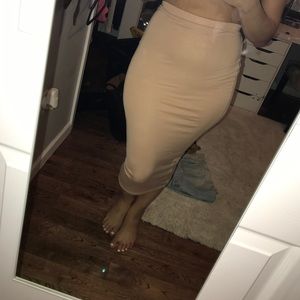 Misguided nude midi skirt