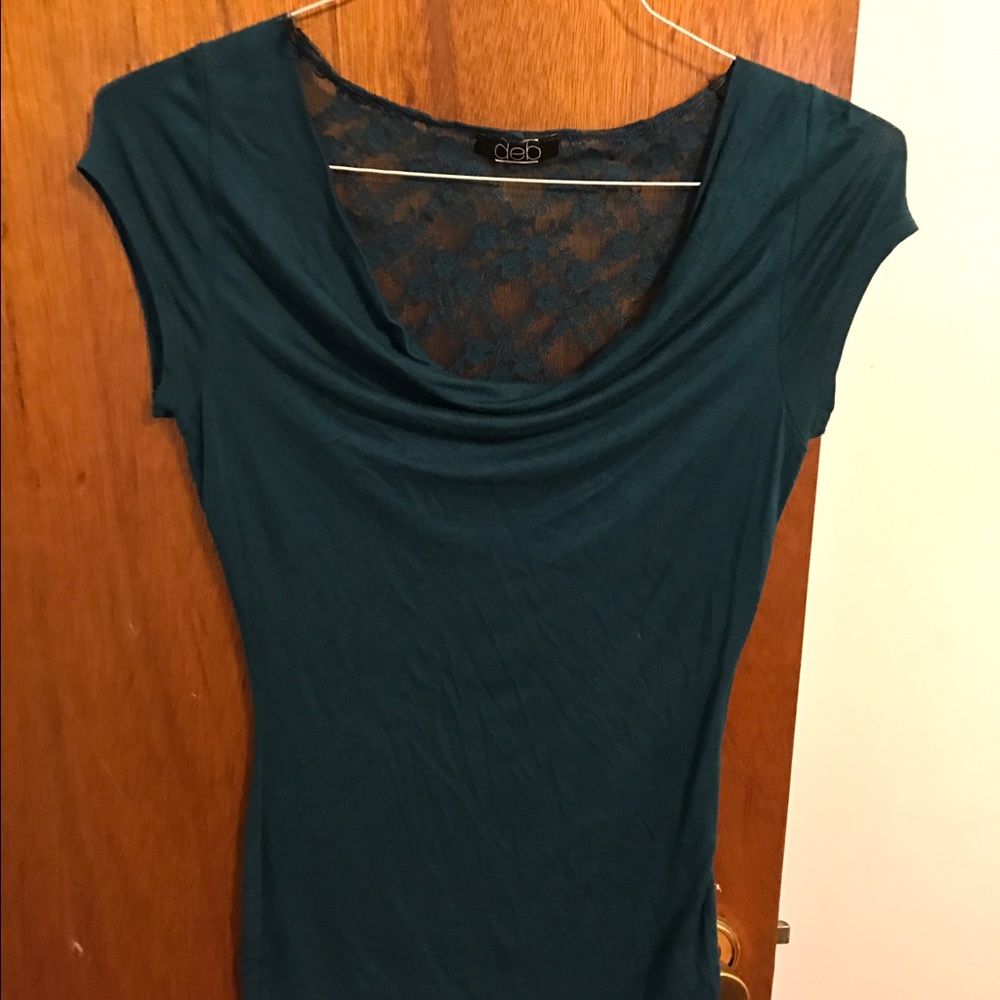 Basic tee shirt with back lace detail, by DEB