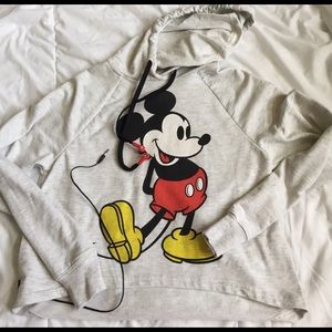 Disney Tops - adorable mickey pullover with earbud strings XS Disney Tops - adorable mickey pullover with earbud strings XS