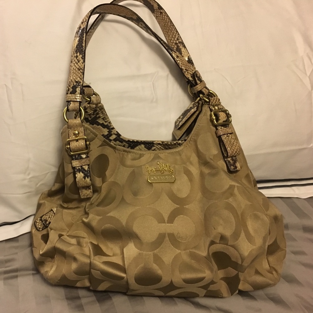 COACH Signature Gold Shoulder Bag
