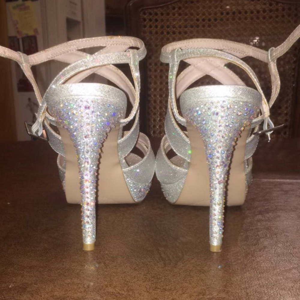 Silver high heels
