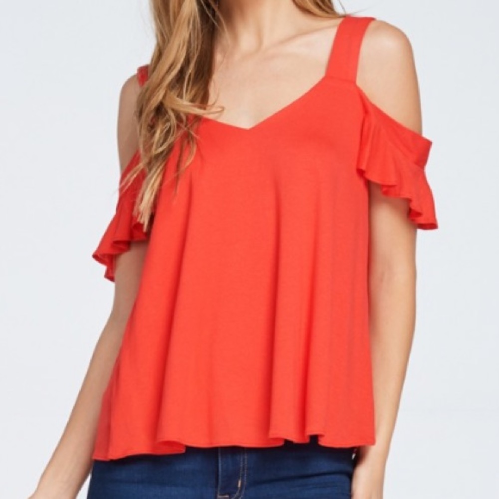 Scarlet Cold Shoulder Top