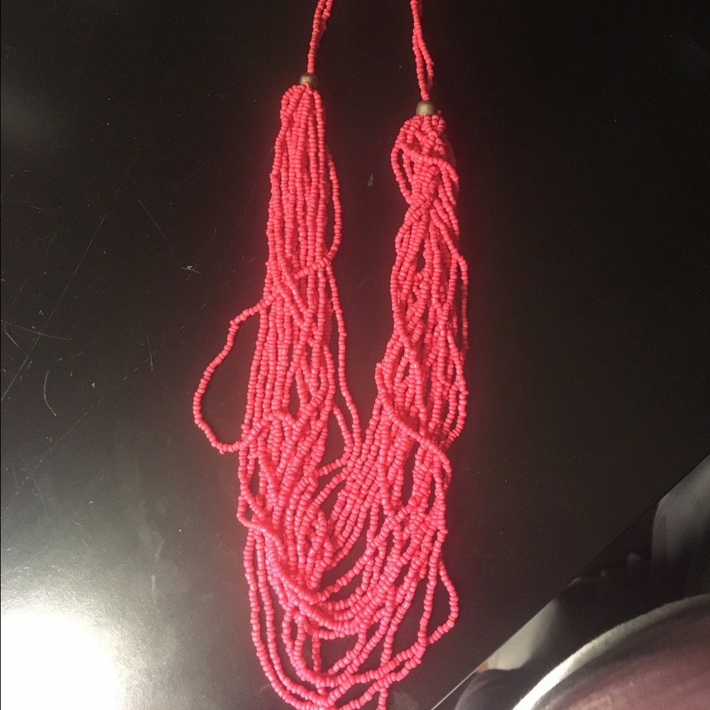 Pink beaded necklace