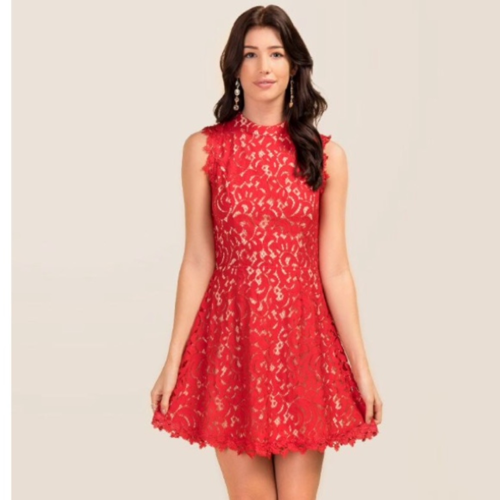 Red Serafina Lace Dress