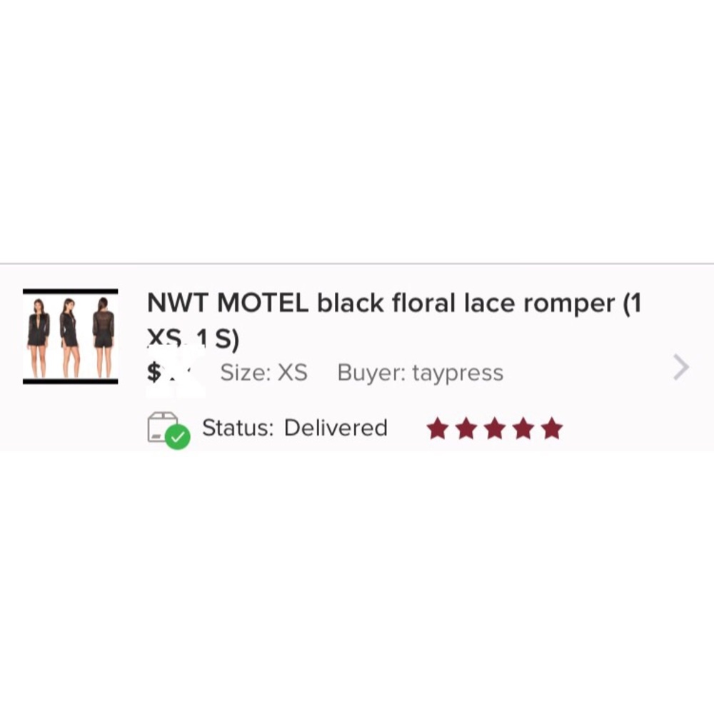 NWT MOTEL black floral lace romper - Picture 3 of 3
