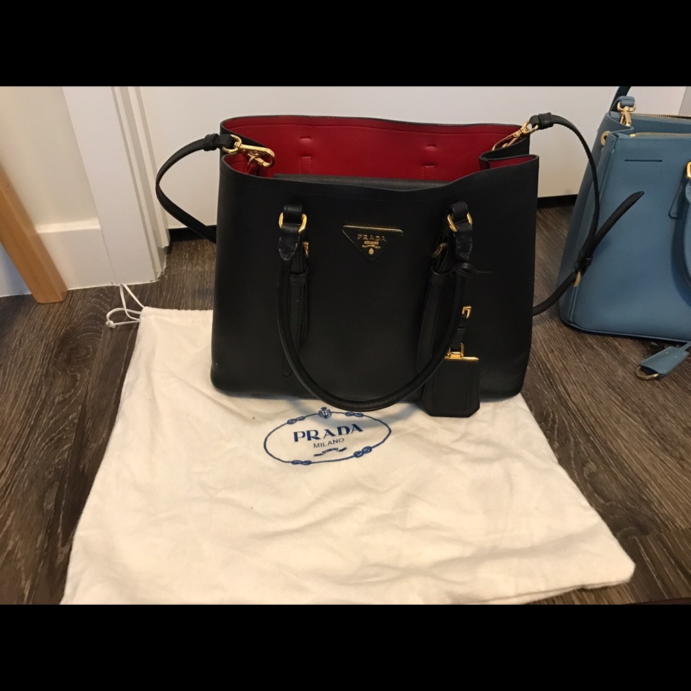 Prada double bag black