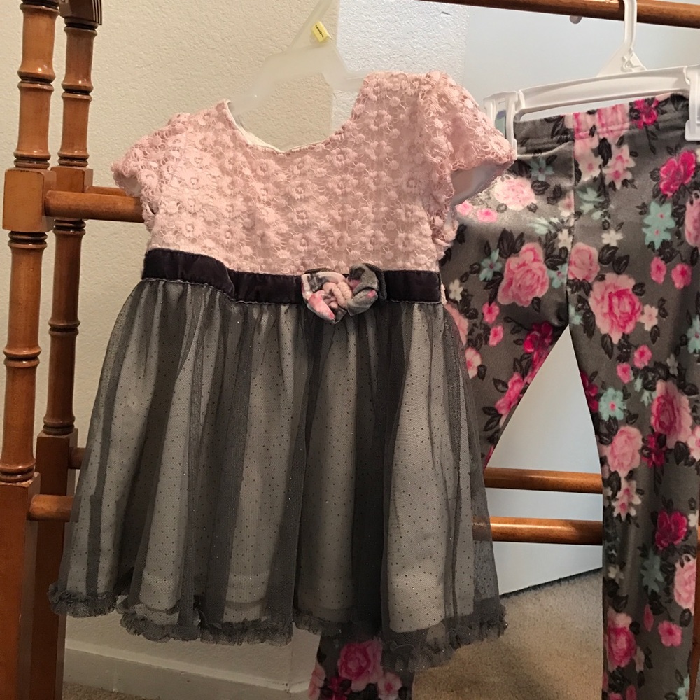 Little Lass shirt and tights for girls